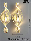 Ljojo Modern Acrylic Gold/Black LED Wall Sconce for Home Decor & Interior Lighting.