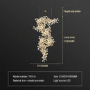 Large Ginkgo Leaf Chandelier Staircase Lights for Luxury Villas by Ljojo