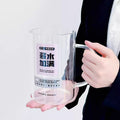 Ljojo 1000ml Glass Cup Lid Straw Handle Large Kawaii Tumbler Juice Drinking Bottle