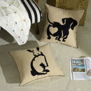 Embroidered Animal Cushion Cover 45x45cm by Ljojo - Puppy Horse Panda Bunny Zebra