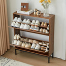 Ljojo™ Farmhouse Shoe Storage Cabinet with 2 Flip Drawers