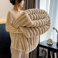 Ljojo Luxury Rabbit Fur Throw Blanket for Cozy Warmth and Comfort