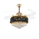 Inch Luxury Crystal Ceiling Fan with Modern LED Chandelier & Remote Control - Ljojo