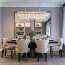 Modern Luxury Gold K9 Crystal Rectangular Chandelier Pendant Light by Ljojo