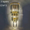Ljojo Luxury Hotel Lobby Crystal Wall Lamp for Club Hall Living Room Office Indoor Lighting