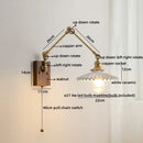 Ljojo LED Wall Light Fixture Modern Style Walnut Copper Bedroom Living Room Bedside Lamp