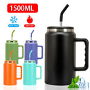 Ljojo 1500ml Insulated Tumbler with Handle and Straw Lid
