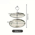 Ljojo 2/3 Layer Stainless Steel Cake Stand Fruit Tray Dessert Rack Gold Silver