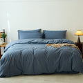 Ljojo 100% Cotton Yarn-Dyed 4-Piece Duvet Set - Ultra-Soft Bedding