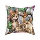 Cat Pattern Cushion Cover 45x45cm - Ideal Sofa & Home Decor Gift by Ljojo