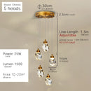 K9 Crystal Dining Chandeliers Gold Wire Hanging Ceiling Lights For Bedroom Decor by Ljojo