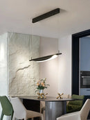 Ljojo Modern Black LED Dimming Chandelier for Kitchen Island Pendant Lighting