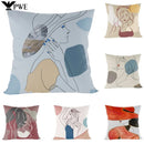Abstract Line Drawing Girls Print Cushion Cover 45x45cm by Ljojo