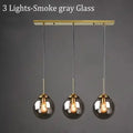 Ljojo Amber Smoke Gray Glass Pendant Lamp LED E27 Hanging Light Dining Room Kitchen Island