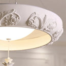 Gypsum Plaster Chandelier LED White Resin French Court Hanging Lamp by Ljojo