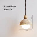 Ljojo Yellow Travertine Pendant Light - Japanese Style Stone Chandelier for Home Decor