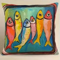 Colorful Fish Pattern Pillow Cover by Ljojo - Sofa Bedroom Car Cushion Cover