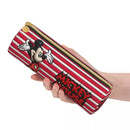 Ljojo Mickey Mouse & Minnie Leather Pencil Case: Big Capacity Office & Cosmetic Holder