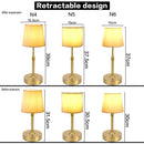 LED 5w Rechargeable Table Lamp Cordless Dimmer Reading Light Copper White Linen USB Touch