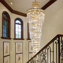 Ljojo Luxe Spiral Staircase Crystal Chandelier for Hotel Lobby, Villa & Duplex Hall