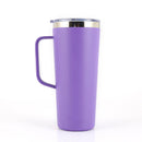 Ljojo 24oz Double Wall Coffee Tumbler with Handle Lid Stainless Steel Insulated Cup