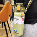 Ljojo 21oz Stainless Steel Water Bottle with Straw and Strap
