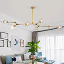 Ljojo Modern Glass Ball Chandelier Stained Shades Pendant Lamp for Dining Living Bedroom