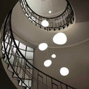 LED White Suspension Glass Pendant Lamp for Villa Staircase by Ljojo