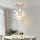 Ljojo Lotus Leaf White Chandelier Light for Staircase Villa Living Room - Elegant Modern Decor