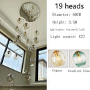 Glass Ball Long Chandelier for Modern Minimalist Loft Living - Ljojo Spiral Luxe Light