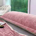 Couple Flannel Fleece Pillowcase Set, 120x48cm, Grey, Ljojo Brand