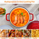 Ljojo 5L Cast Iron Dutch Oven with Enamelled Casserole, 23cm - 3 Color Options