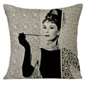 Audrey Hepburn Plush Cushion Cover by Ljojo - Home Decor Sofa Pillow Cover