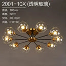 Ljojo Modern Glass Ball Led Chandelier Retro Ceiling Dining Room Bedroom Decoration Lighting