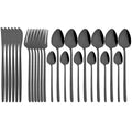 Gold Stainless Steel Cutlery Set by Ljojo - 24Pcs Western Tableware Flatware