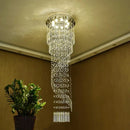 Ljojo Luxury Crystal Spiral Chandelier for Long Staircase Lighting