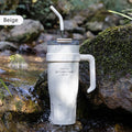 Ljojo Light Luxury Handle Cup: Insulated Straw Cup for Office, Travel, and Car