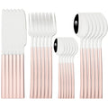 Ljojo 24-Piece Black Stainless Steel Cutlery Set Flatware Tableware Silverware Kit