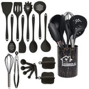 Ljojo 18Pcs Silicone Kitchen Utensils Set - Pink Non-Stick Cooking Tools
