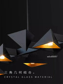 Modern Black Geometric Chandelier Lamp for Dining Room by Ljojo