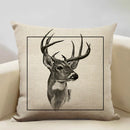 Elk Animal Cushion Cover Sofa Decor Pillow Case Linen Home Decor Ljojo