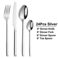 Ljojo 24-Piece Stainless Steel Cutlery Set | Elegant Mirror Finish Western Dinnerware