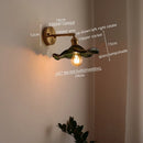 Ljojo LED Copper Glass Wall Light Fixture Retro Style Mirror Bar Lamp