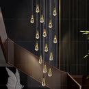 Ljojo Light Luxury Villa Crystal Chandelier Spiral Staircase LED Chandelier