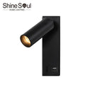 Ljojo LED Wall Lamp Sconce with Switch Black Bronze Creative USB for Bedroom