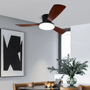 Ljojo 52" DC Wood Ceiling Fan w/ 35W LED Light & Remote Control