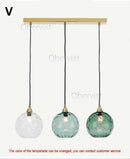 Modern Glass Chandelier Led Pendant Light - Colorful Nordic Hanging Lamp by Ljojo