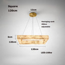 Alabaster Square Marble Chandelier Lighting Pendant by Ljojo Spanish Natural Marble Dining Room