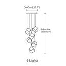 Gold Glass Pendant Light Cube LED Hanging Lamp for Bedroom Living Room | Ljojo
