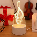 3D LED Night Light in Music Symbol Style - USB Powered Creative Decoration for Music Enthusiasts